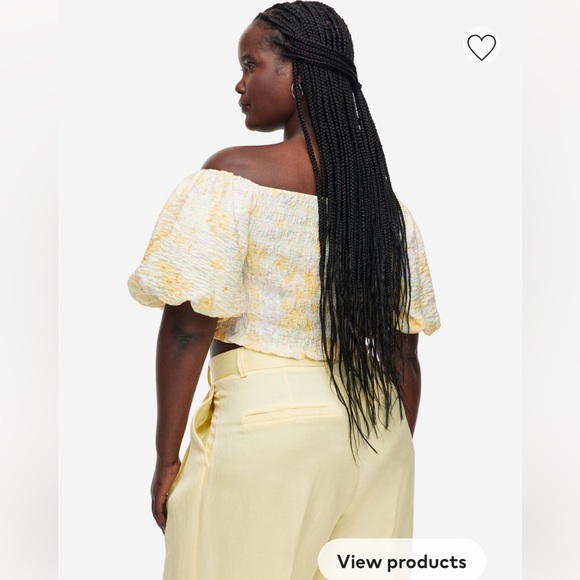H&M Smocked Off-the-shoulder Top - Picture 5 of 6